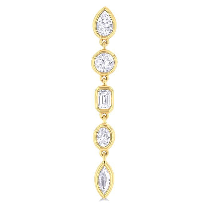 Mixed Shape Diamond Fashion Earrings