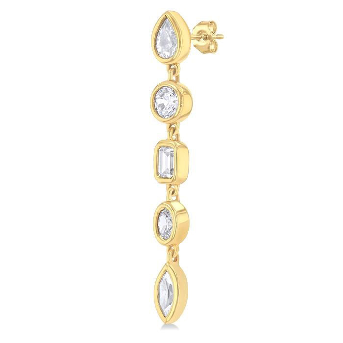 Mixed Shape Diamond Fashion Earrings