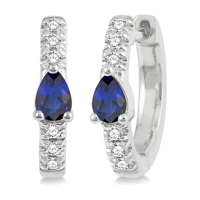 Petite Gemstone & Diamond Huggies Earrings