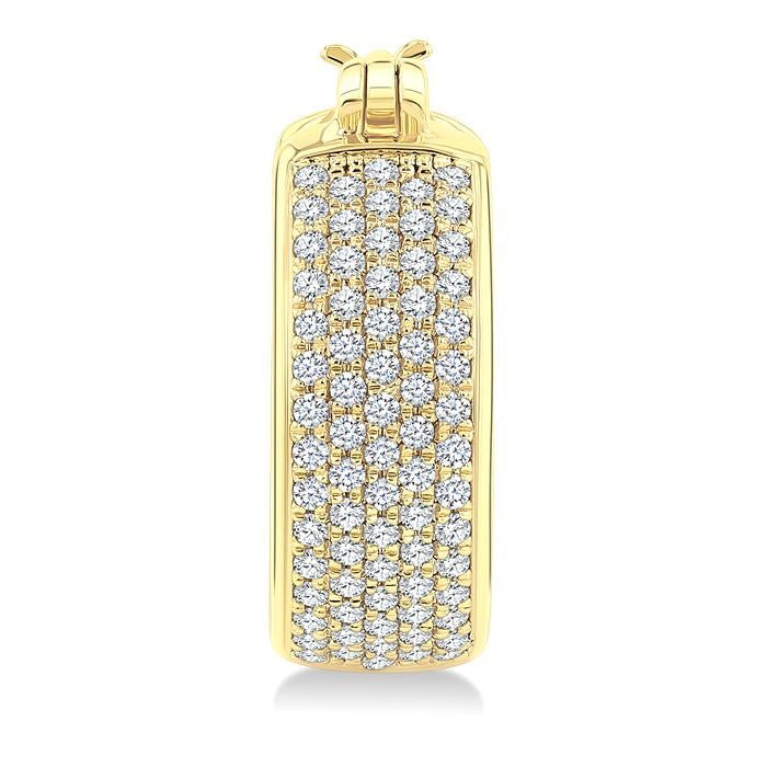 3/4 Ctw Five-Row Pave Set Round Cut Diamond Fashion Huggies in 14K Yellow Gold