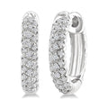 1/5 Ctw Petite Swirl Pattern Round Cut Diamond Fashion Huggies in 10K White Gold