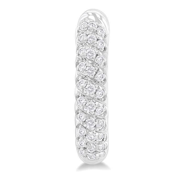 Twisted Petite Diamond Huggie Fashion Earrings