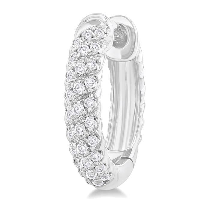 Twisted Petite Diamond Huggie Fashion Earrings