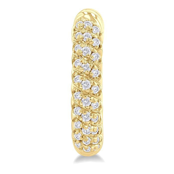 Twisted Petite Diamond Huggie Fashion Earrings