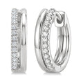 1/10 Ctw Petite Round Cut Diamond Fashion Huggie Earrings in 10K White Gold