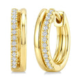 1/10 Ctw Petite Round Cut Diamond Fashion Huggie Earrings in 10K Yellow Gold