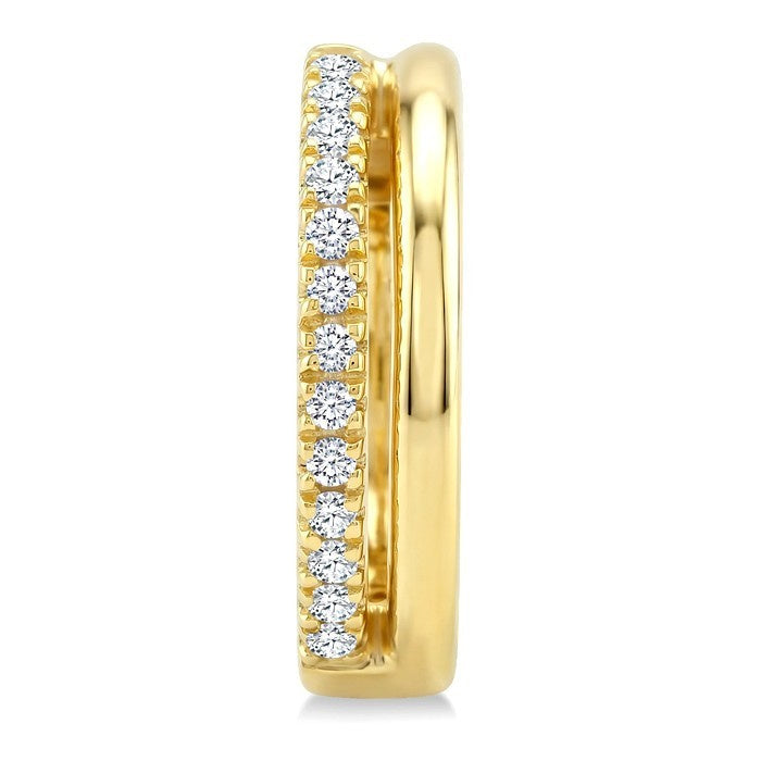 1/10 Ctw Petite Round Cut Diamond Fashion Huggie Earrings in 10K Yellow Gold