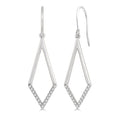 1/6 Ctw Geometric Shape Round Cut Diamond Earrings in 10K White Gold