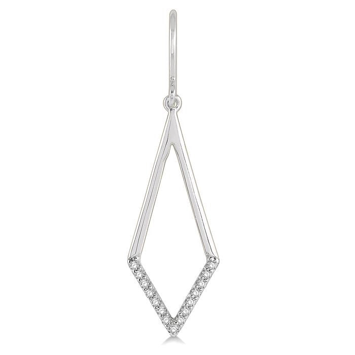 1/6 Ctw Geometric Shape Round Cut Diamond Earrings in 10K White Gold