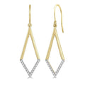 1/6 Ctw Geometric Shape Round Cut Diamond Earrings in 10K Yellow Gold
