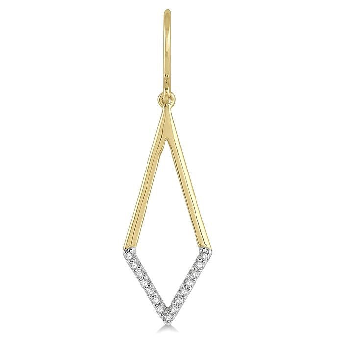 1/6 Ctw Geometric Shape Round Cut Diamond Earrings in 10K Yellow Gold