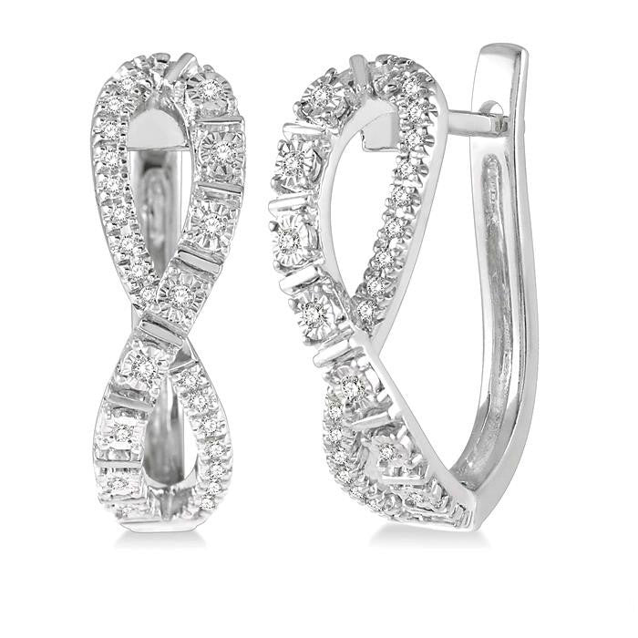 LysAr 14K White Gold Diamond Fashion Earrings