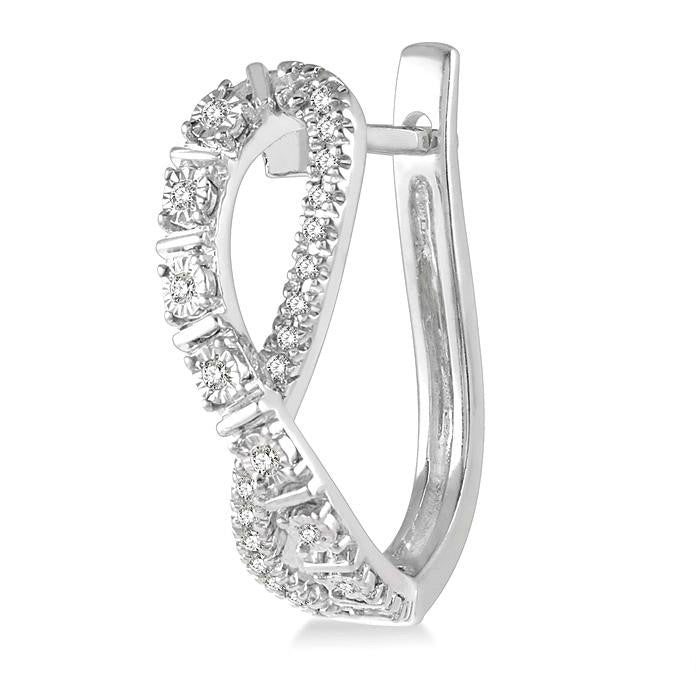 LysAr 14K White Gold Diamond Fashion Earrings