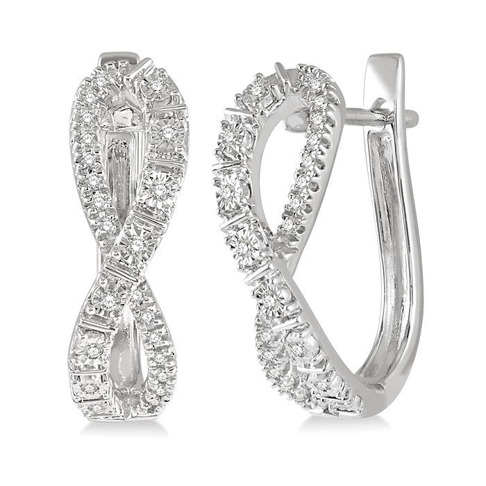 LysAr 14K White Gold Diamond Fashion Earrings