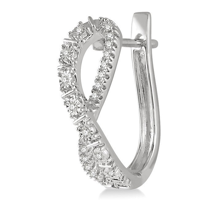 LysAr 14K White Gold Diamond Fashion Earrings