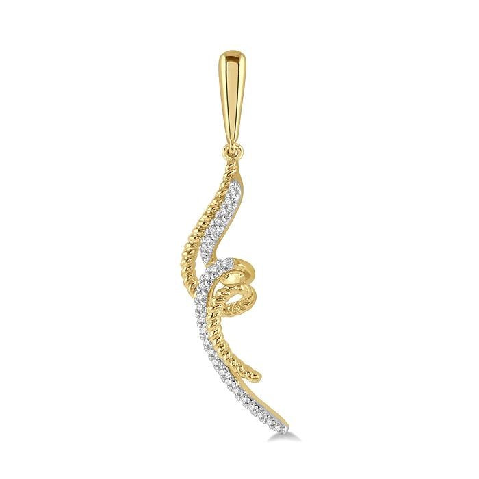 1/6 Ctw Twin Twirl Round Cut Diamond Fashion Earrings in 10K Yellow Gold