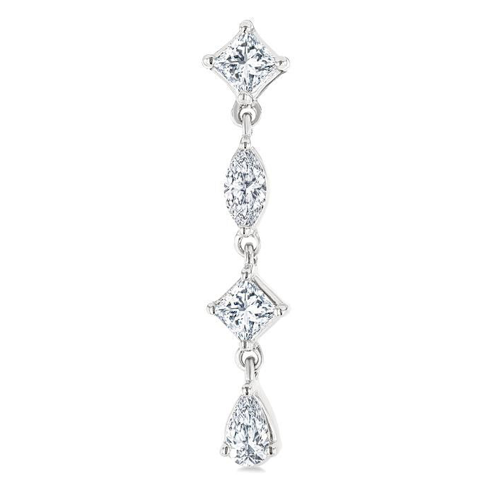 Mixed Shape Diamond Fashion Long Earrings