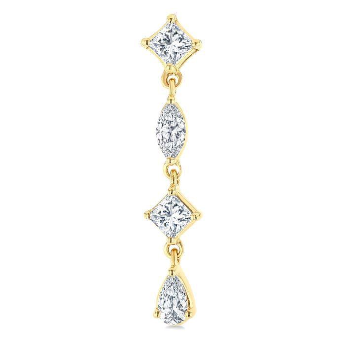 Mixed Shape Diamond Fashion Long Earrings
