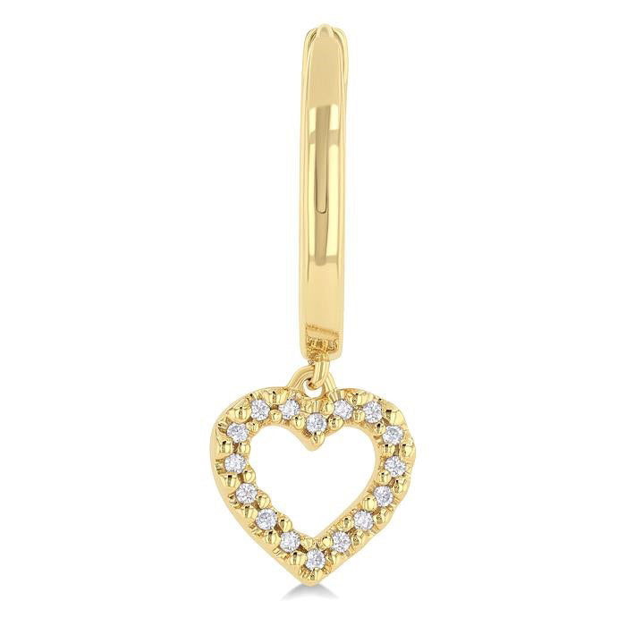 Heart Shape Petite Diamond Fashion Huggie Earrings