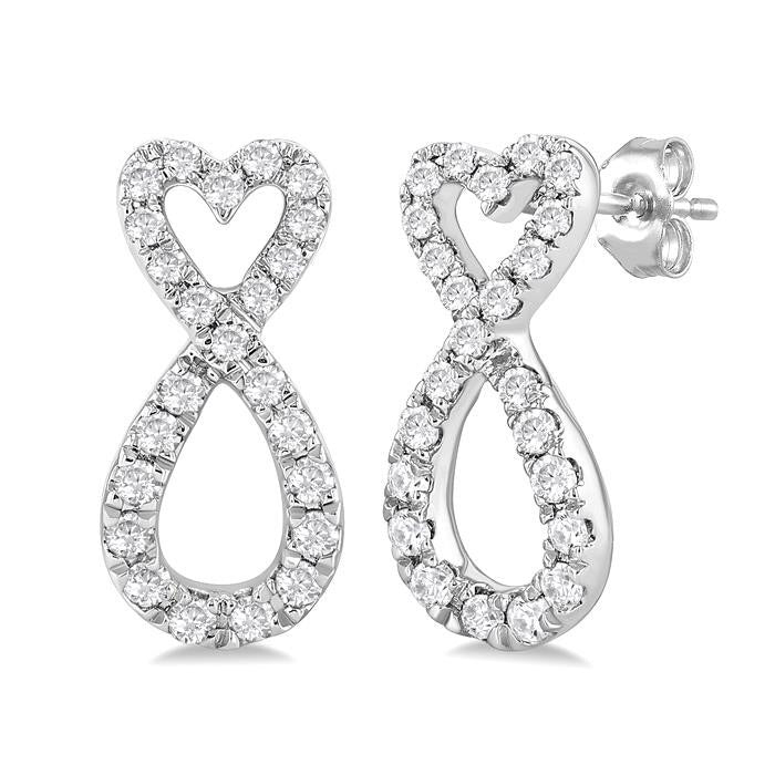 Heart Shape Infinity Diamond Fashion Earrings