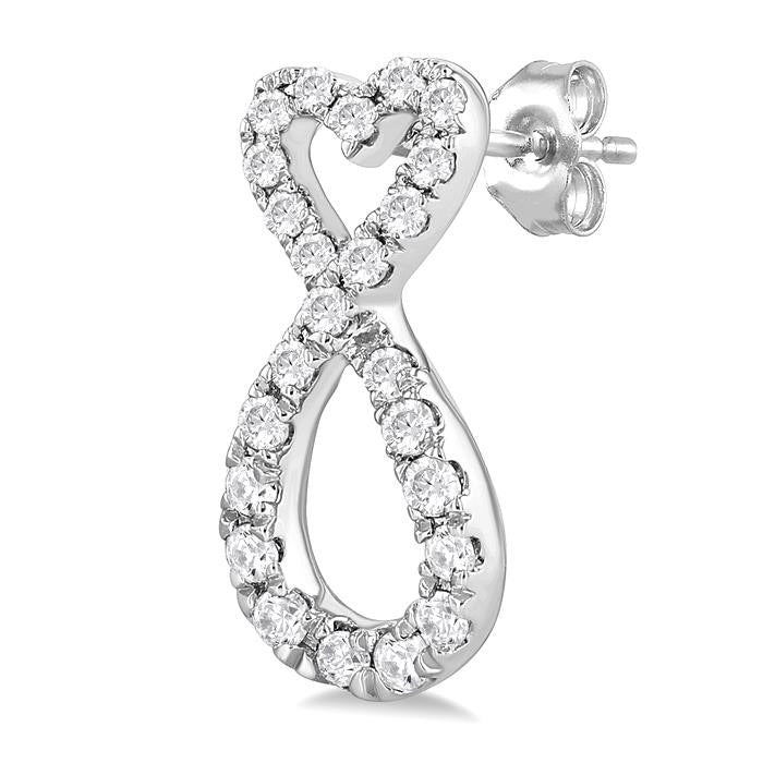 Heart Shape Infinity Diamond Fashion Earrings
