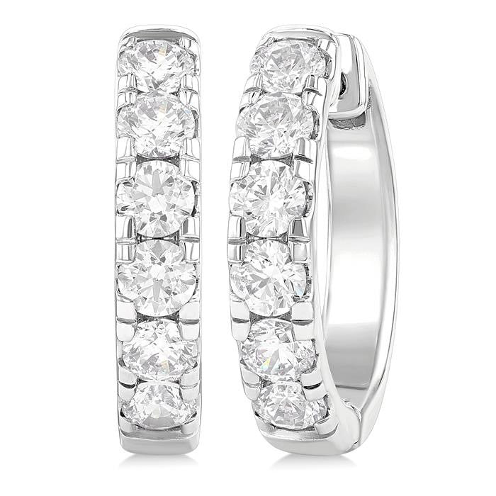 Round Shape Diamond Hoop Earrings