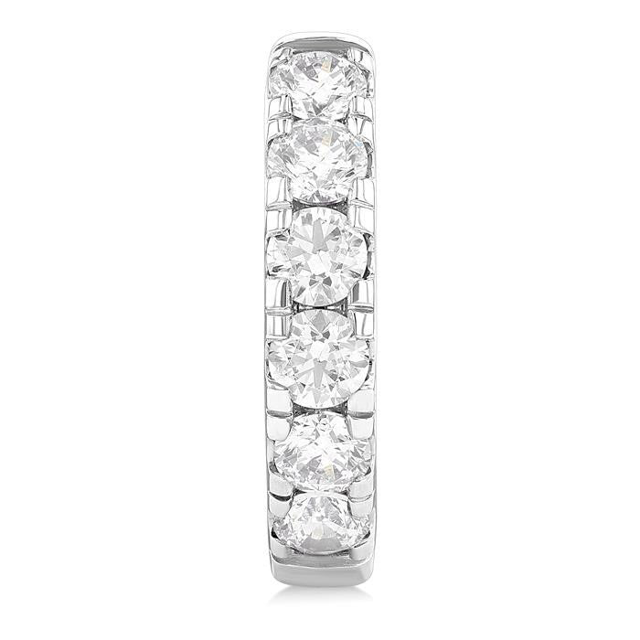 Round Shape Diamond Hoop Earrings