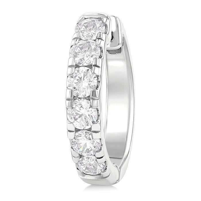 Round Shape Diamond Hoop Earrings
