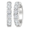 1 1/2 Ctw Round Cut Diamond Hoop Earrings in 14K White Gold