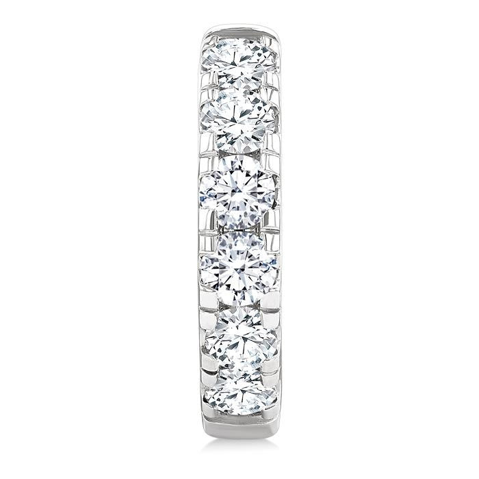 1 1/2 Ctw Round Cut Diamond Hoop Earrings in 14K White Gold