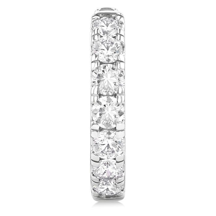Round Shape Diamond Hoop Earrings