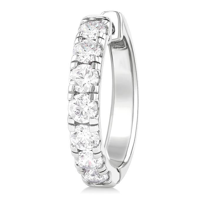 Round Shape Diamond Hoop Earrings