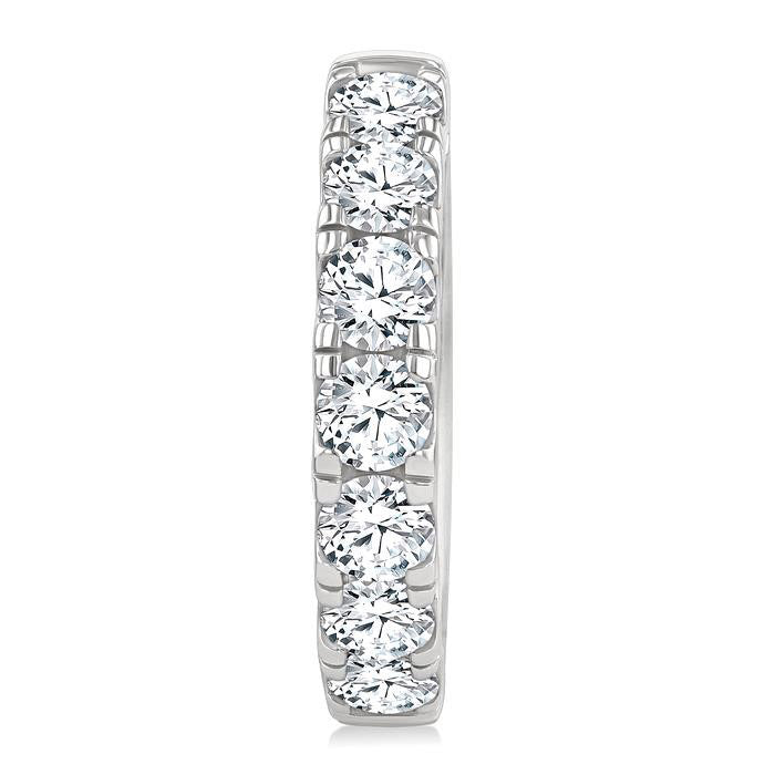 Round Shape Diamond Hoop Earrings