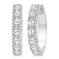2 1/2 Ctw Round Cut Diamond Hoop Earrings in 14K White gold