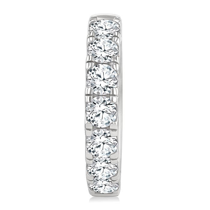 2 1/2 Ctw Round Cut Diamond Hoop Earrings in 14K White gold