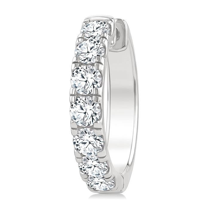 2 1/2 Ctw Round Cut Diamond Hoop Earrings in 14K White gold