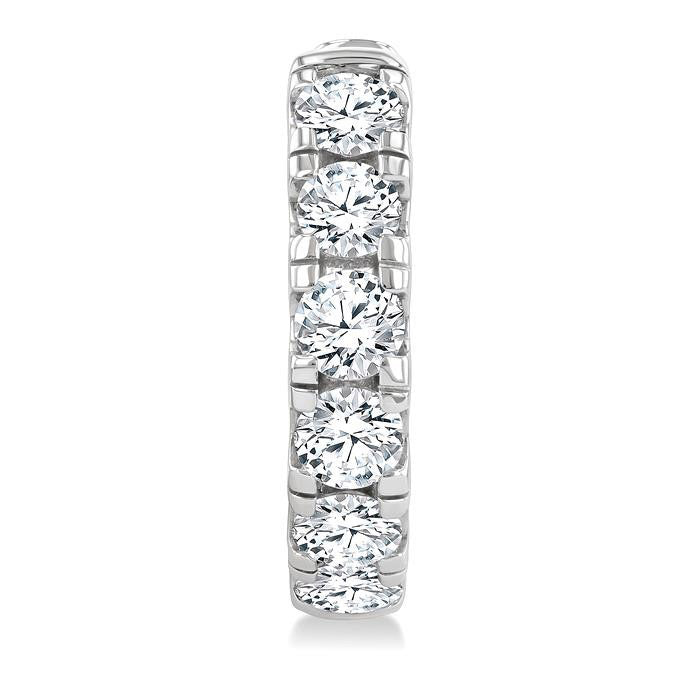Round Shape Diamond Hoop Earrings