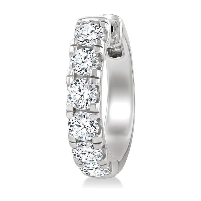 Round Shape Diamond Hoop Earrings