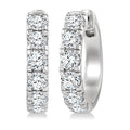 3 Ctw Round Cut Diamond Hoop Earrings in 14K White gold