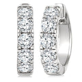 4 Ctw Round Cut Diamond Hoop Earrings in 14K White gold
