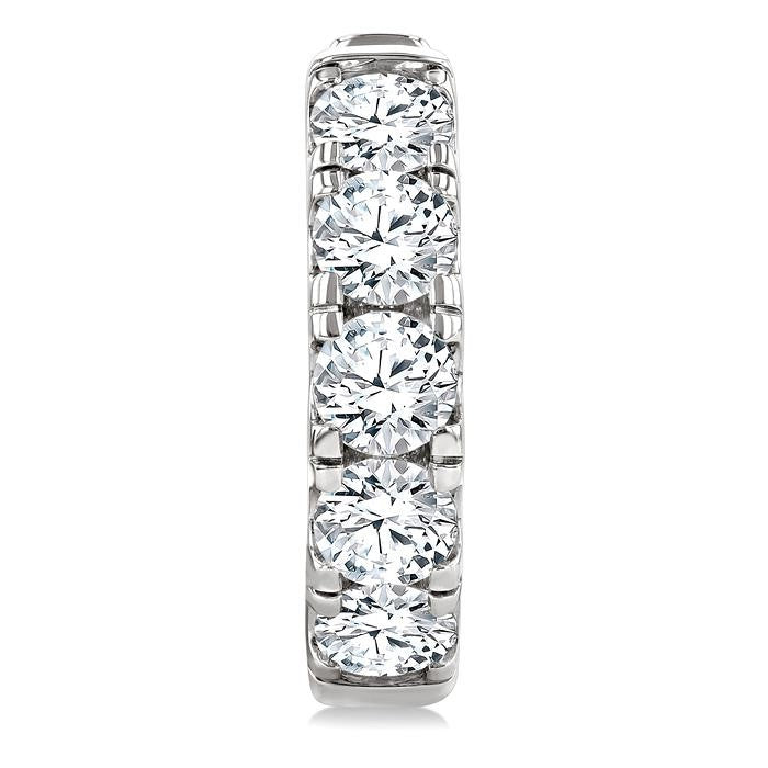 4 Ctw Round Cut Diamond Hoop Earrings in 14K White gold