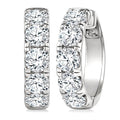 5 Ctw Round Cut Diamond Hoop Earrings in 14K White gold