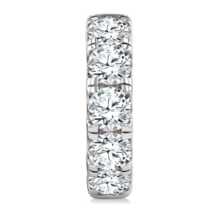 5 Ctw Round Cut Diamond Hoop Earrings in 14K White gold