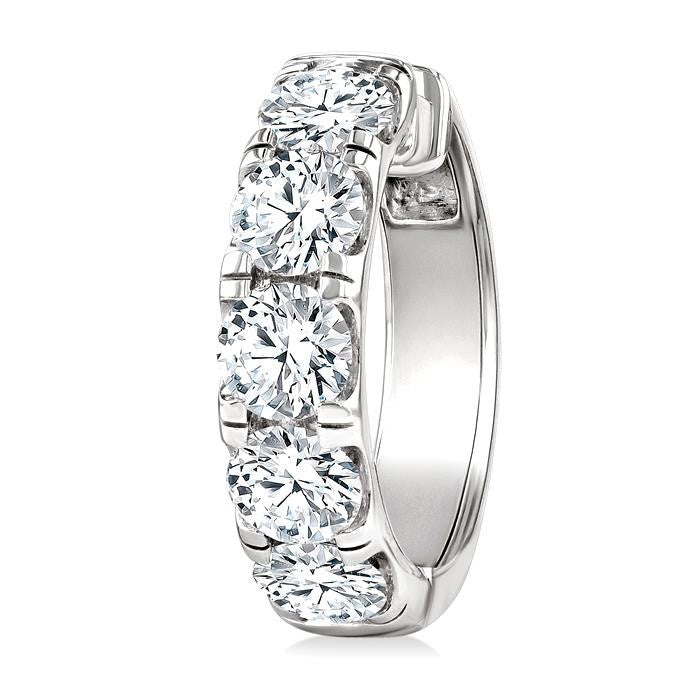 5 Ctw Round Cut Diamond Hoop Earrings in 14K White gold