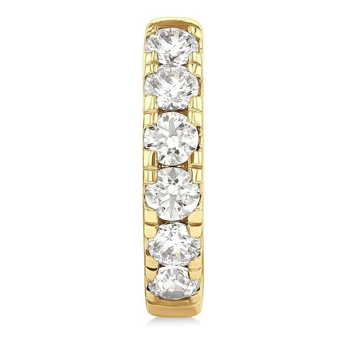 Round Shape Diamond Hoop Earrings