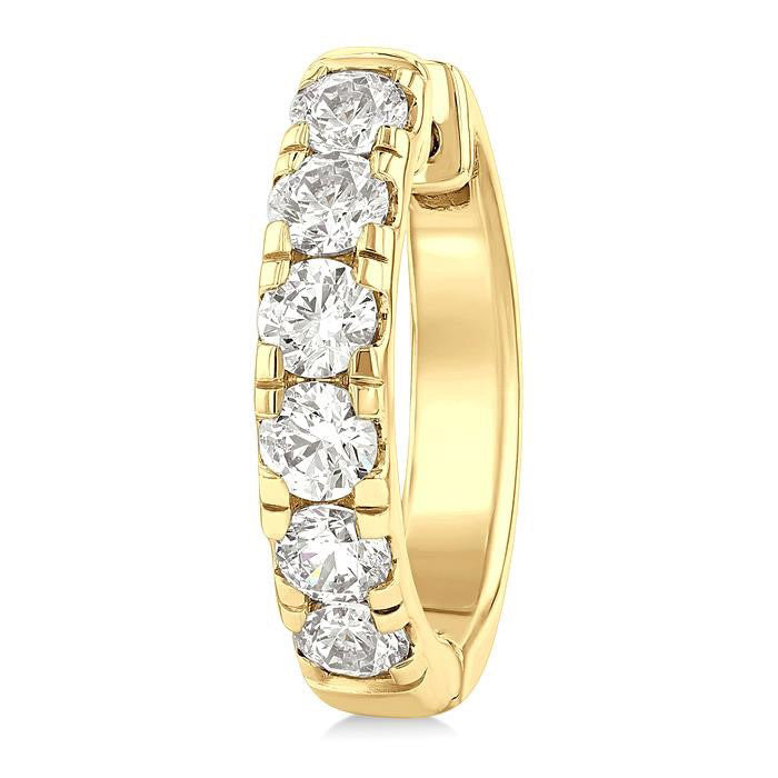 Round Shape Diamond Hoop Earrings