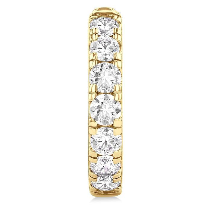 Round Shape Diamond Hoop Earrings
