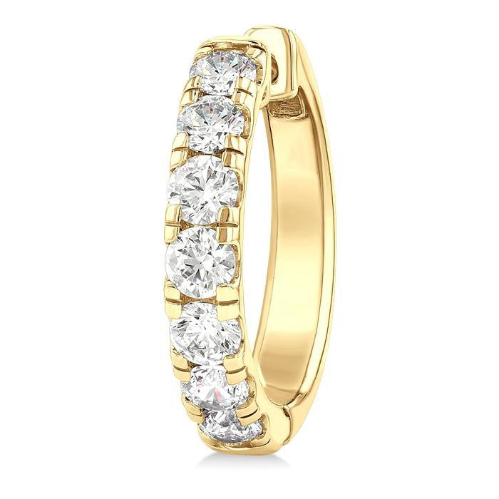 Round Shape Diamond Hoop Earrings