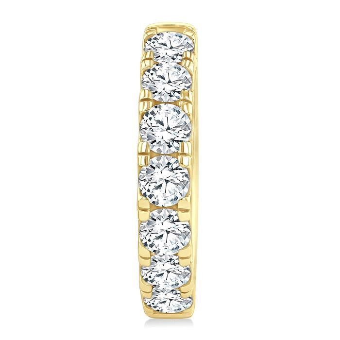 Round Shape Diamond Hoop Earrings