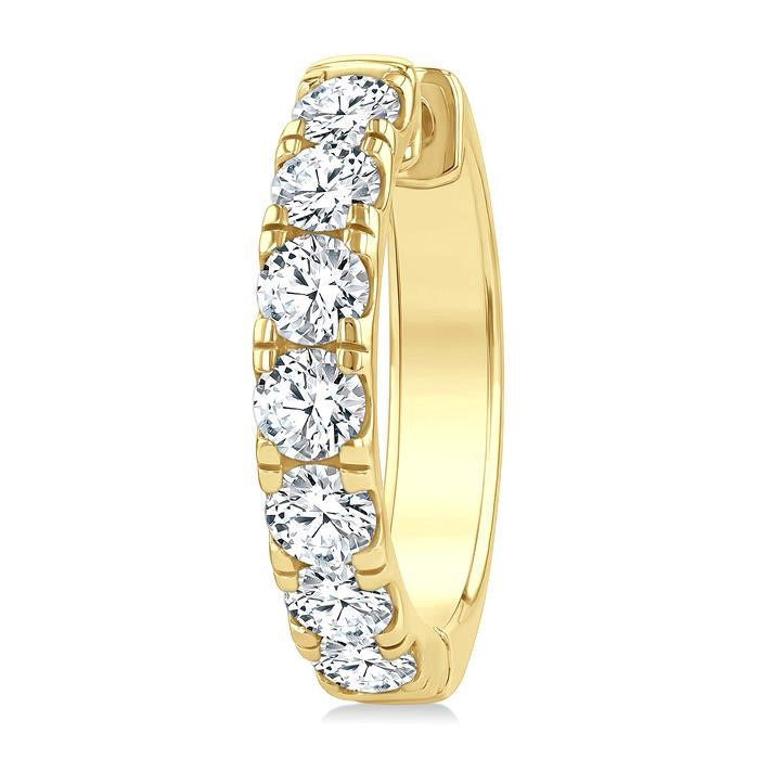 Round Shape Diamond Hoop Earrings